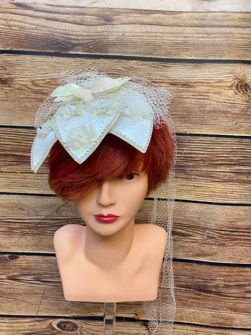 Vintage Brauthut, One Size, Creme