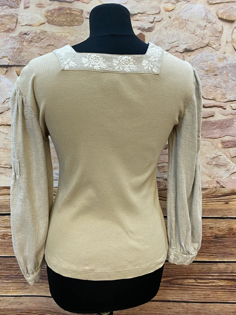 Trachtenshirt - Damen - Beige - Größe 38