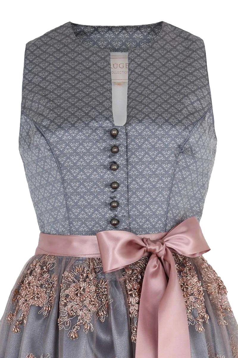 Hochgeschlossenens Mini-Dirndl mit Spitzenschürze