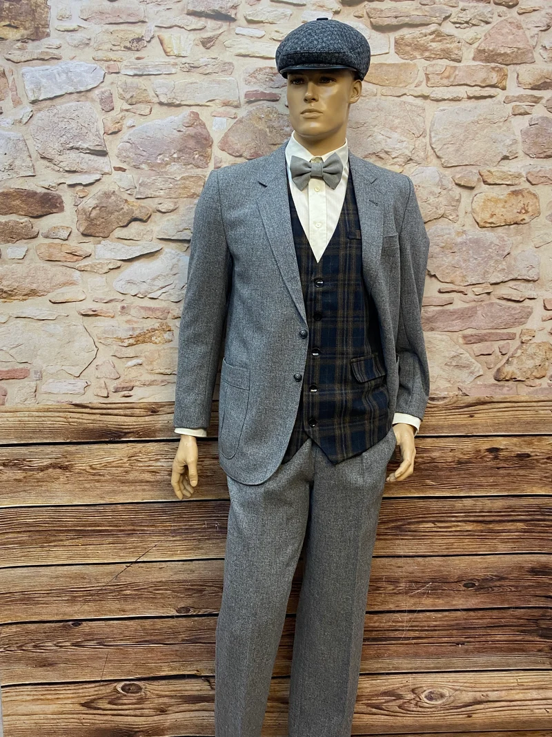 Vintage Outfit Größe 50 Schurwolle im britischen 1920er-Jahre-Stil