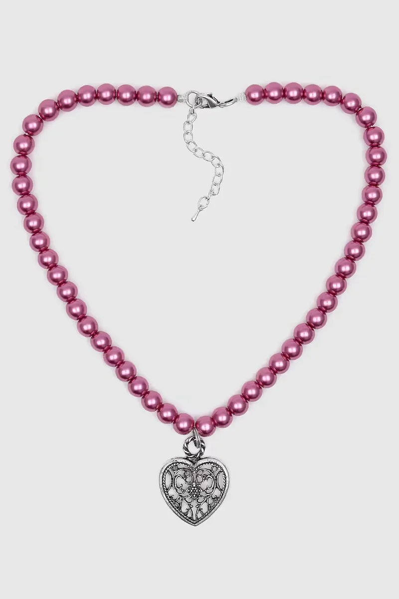 Trachtenkette mit Perlen - ROMANZA - 001401-000-0035 - Herz