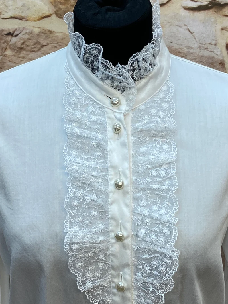Rüschenbluse weiß Gr.38 Viktorianisch Gothic Steampunk