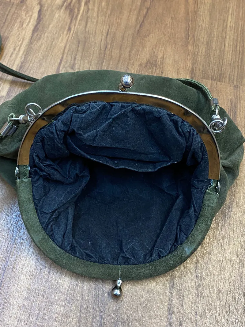 Dunkelgrüne Trachten Handtasche Vintage Damen