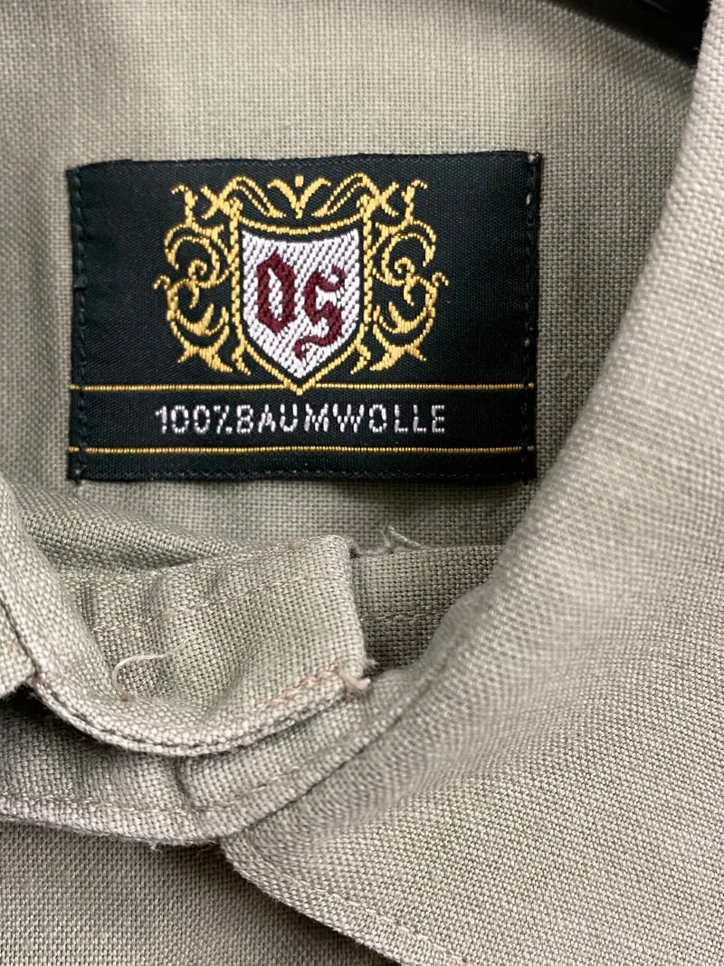 Vintage Trachtenhemd Herren grün Stickerei Größe M