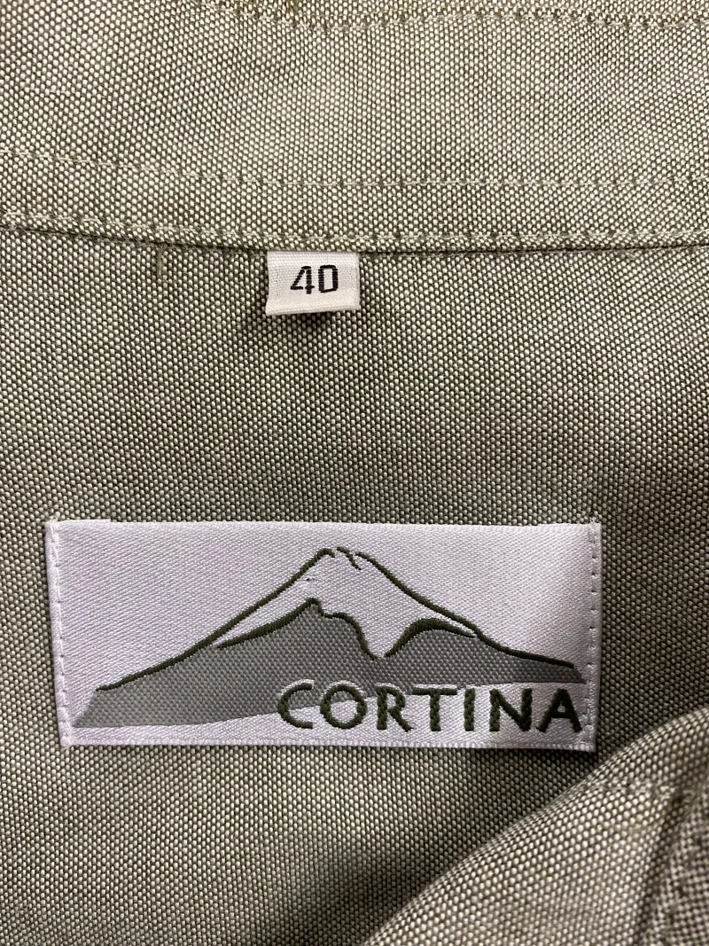 Trachtenhemd Herren Grün Stickerei Langarm Cortina Baumwoll-Mix Gr. L (40)