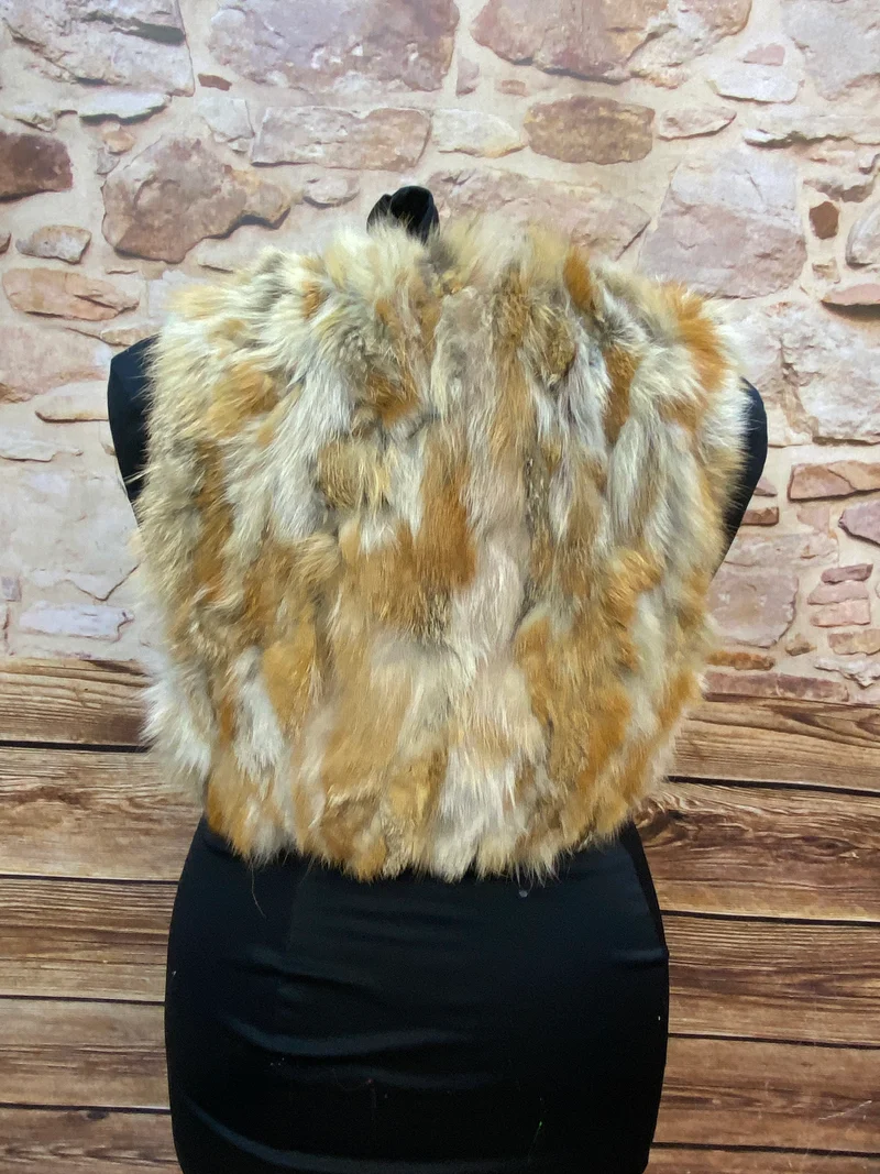 Vintage Fellweste Damen XXL Naturtöne