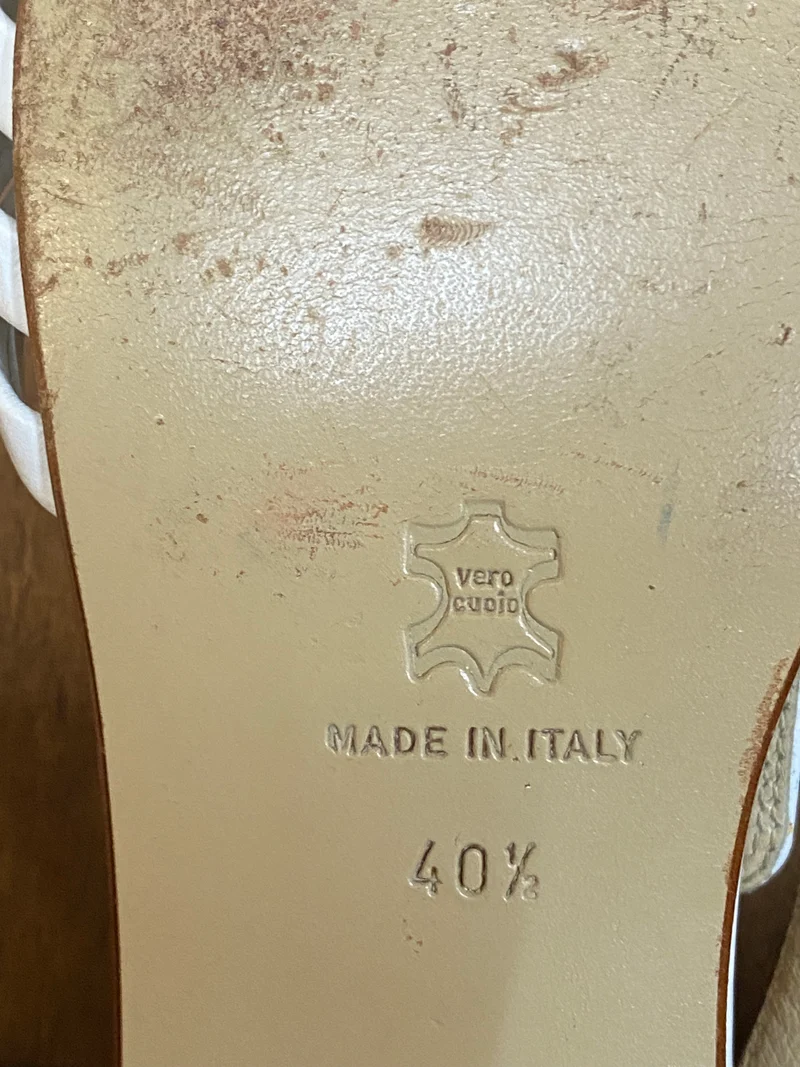 Vintage Schuhe Gr. 40 1/2, Echtleder, T-Steg