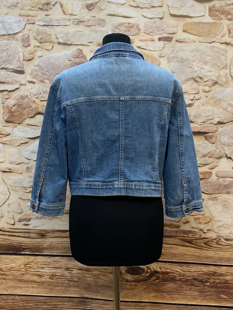 Vintage Jeansjacke Damen XL – kurze Denim Jacke im Used Look