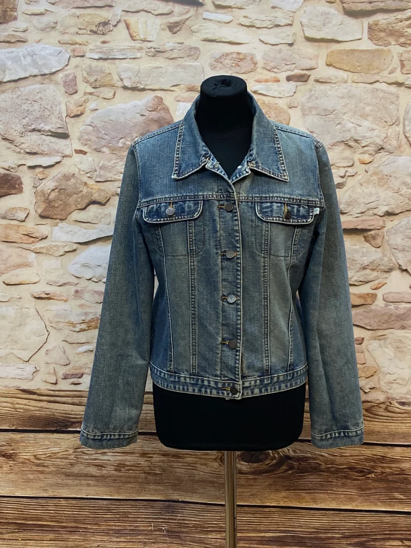 Vintage Jeansjacke Damen Gr. L – Klassischer Denim Klassiker in Blau