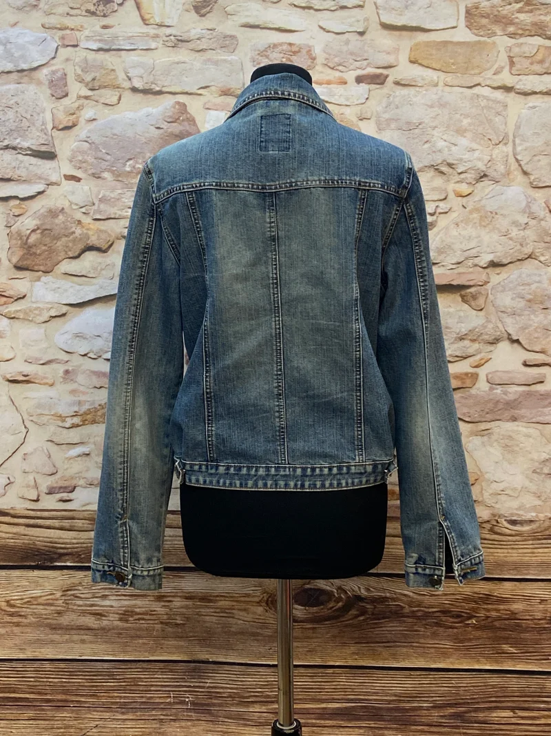 Vintage Jeansjacke Damen Gr. L – Klassischer Denim Klassiker in Blau
