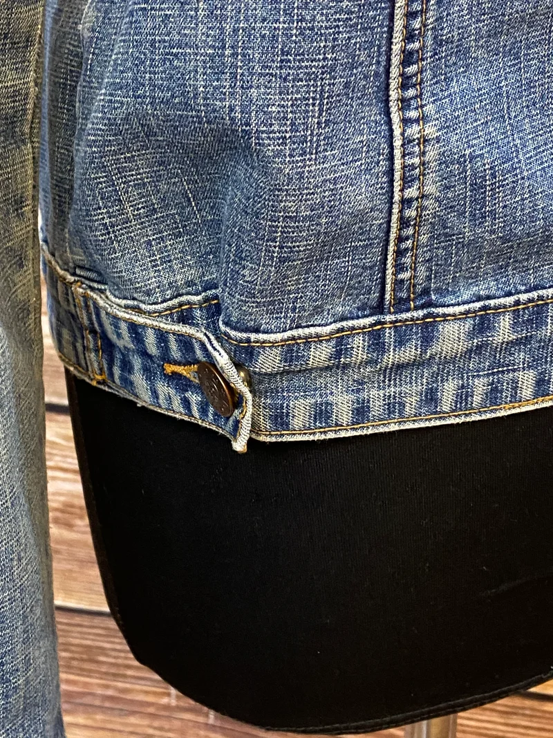 Vintage Jeansjacke Damen Gr. L – Klassischer Denim Klassiker in Blau