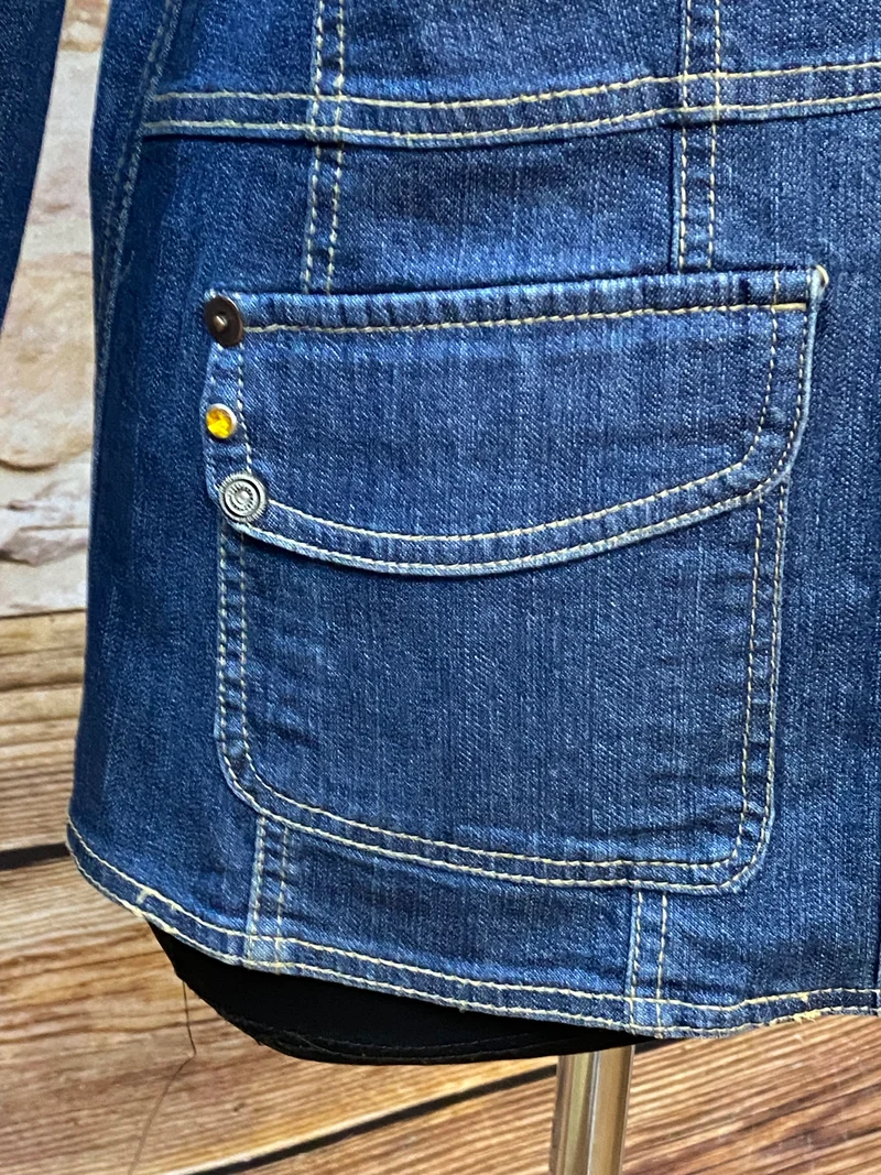 Vintage Jeansjacke Damen Gr. 38 – Dunkelblauer Denim Blazer Look