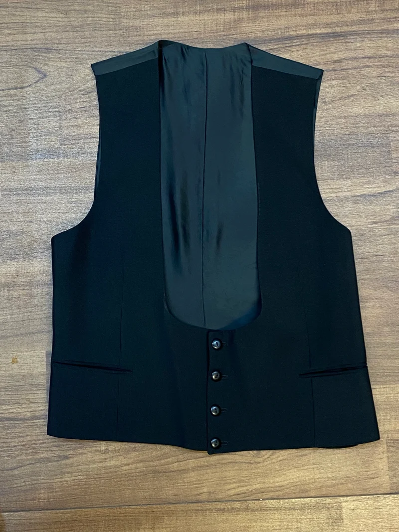 Vintage Smokingweste schwarz einreihig Gr. 46 klassisch