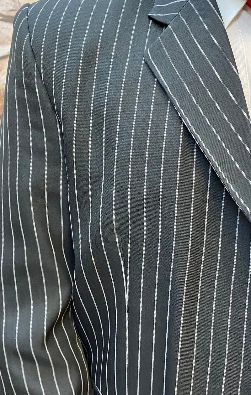 Nadelstreifenanzug Herren Schwarz Gr. 52 im 20er Jahre Stil