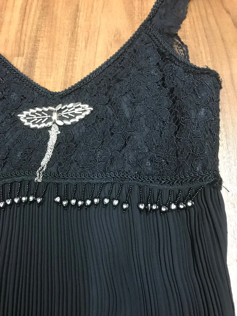 Flapperkleid Schwarz Gr. 34 mit Kopfschmuck
