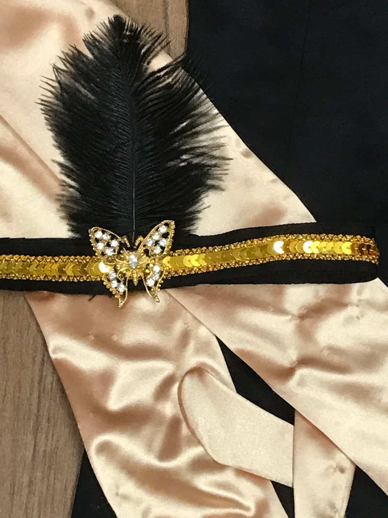 20er Jahre Flapperkleid schwarz-gold Gr. 34
