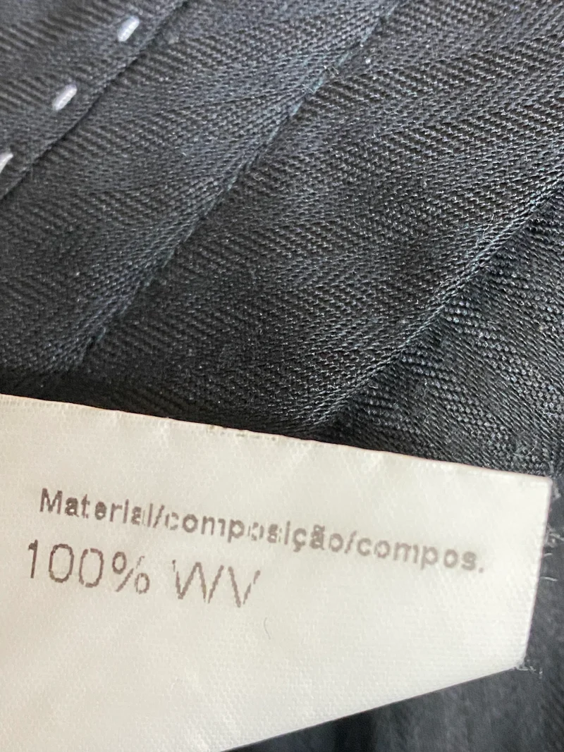 Vintage Bundfaltenhose Herren Schwarz Schurwolle Made in Italy Gr. 52