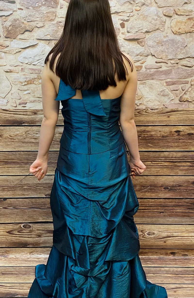 Abendkleid türkis petrol 2-teilig lang Unique Gr. 36