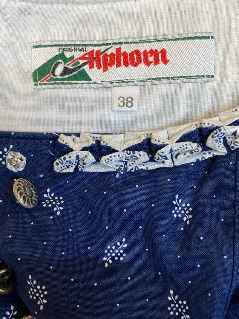 Vintage Dirndl blau weiß - Gr.38