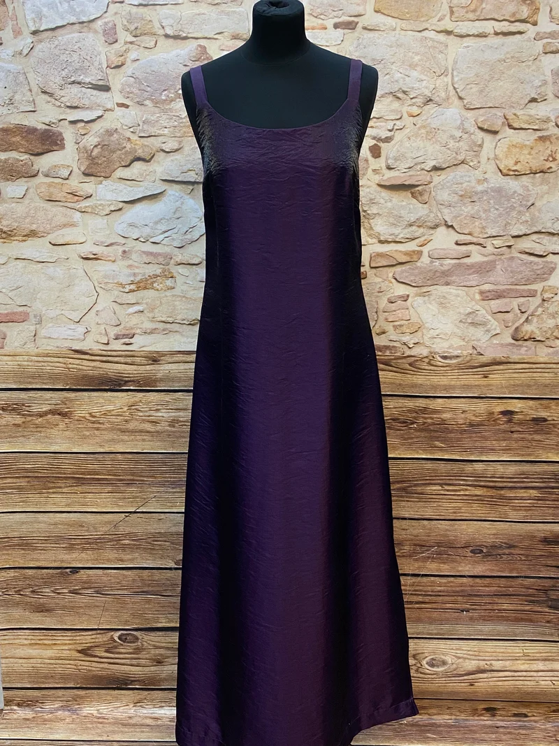 Vintage Abendkleid lila lang schimmernd Zero Gr. 40