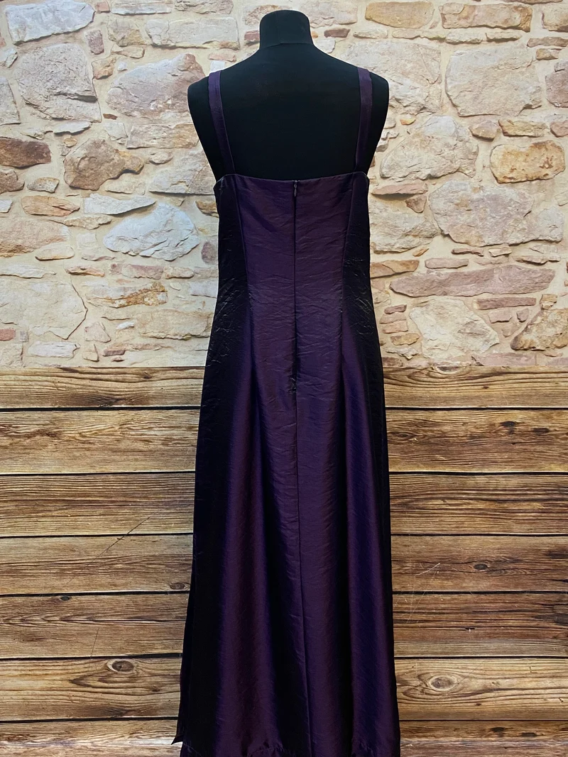 Vintage Abendkleid lila lang schimmernd Zero Gr. 40