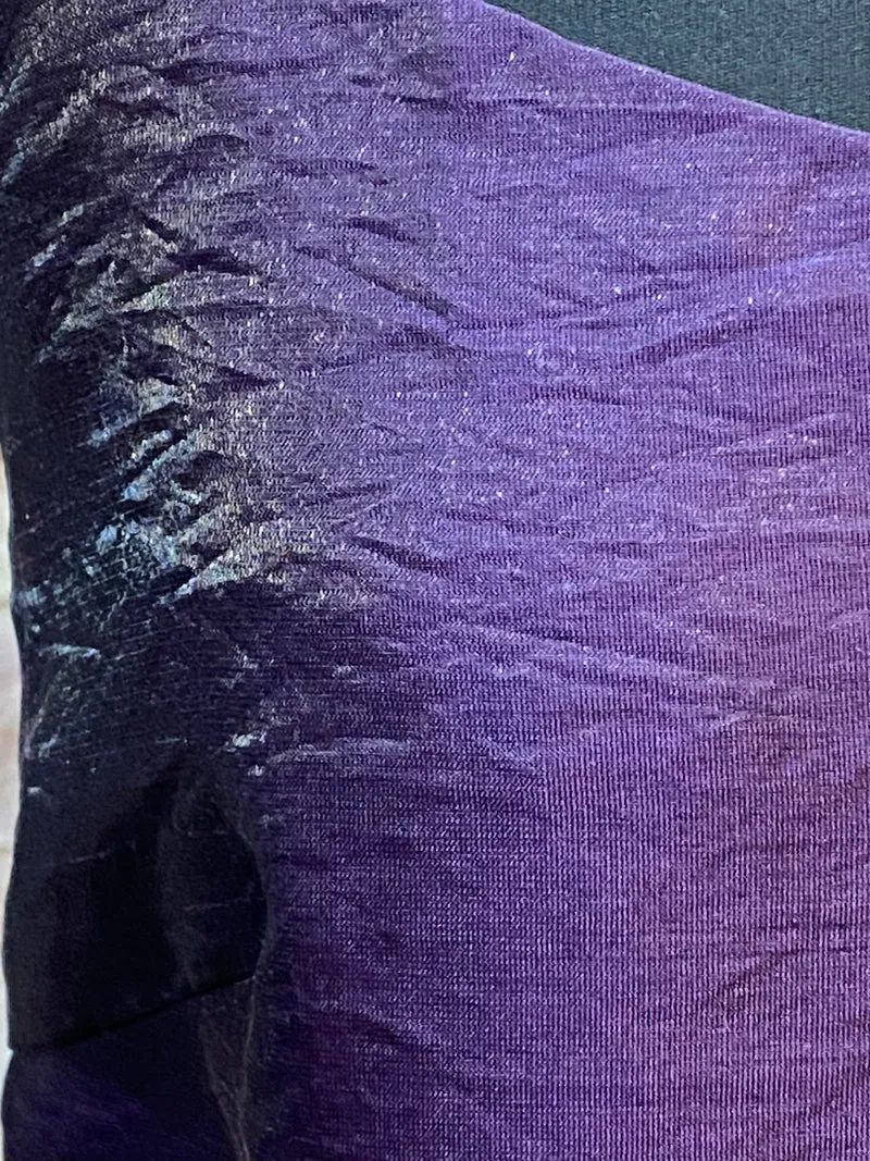 Vintage Abendkleid lila lang schimmernd Zero Gr. 40