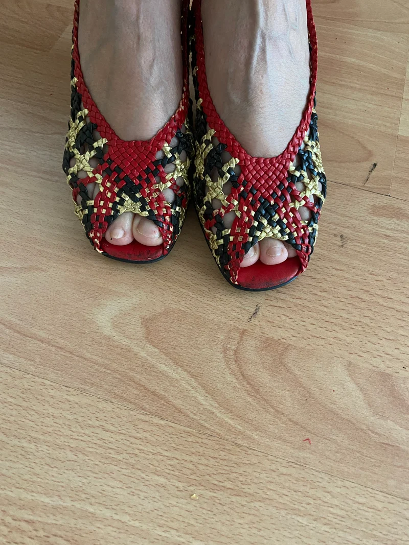 Vintage-Schuhe 50er Jahre Stil Slingpumps Gr.40