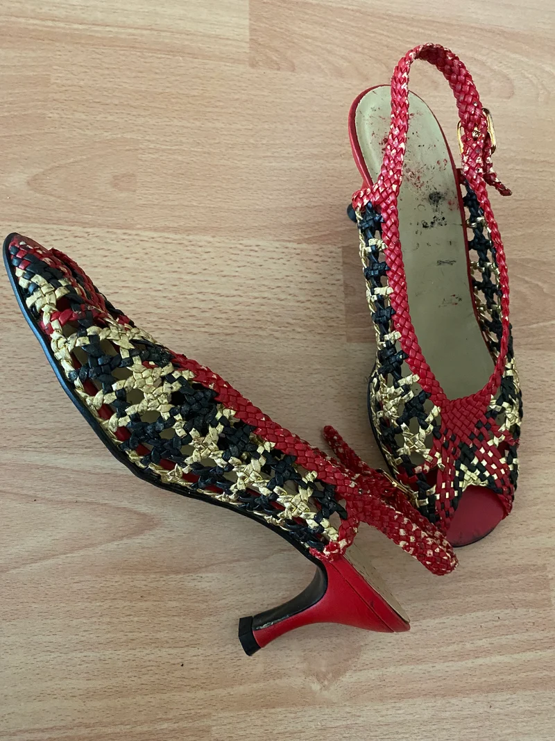 Vintage-Schuhe 50er Jahre Stil Slingpumps Gr.40