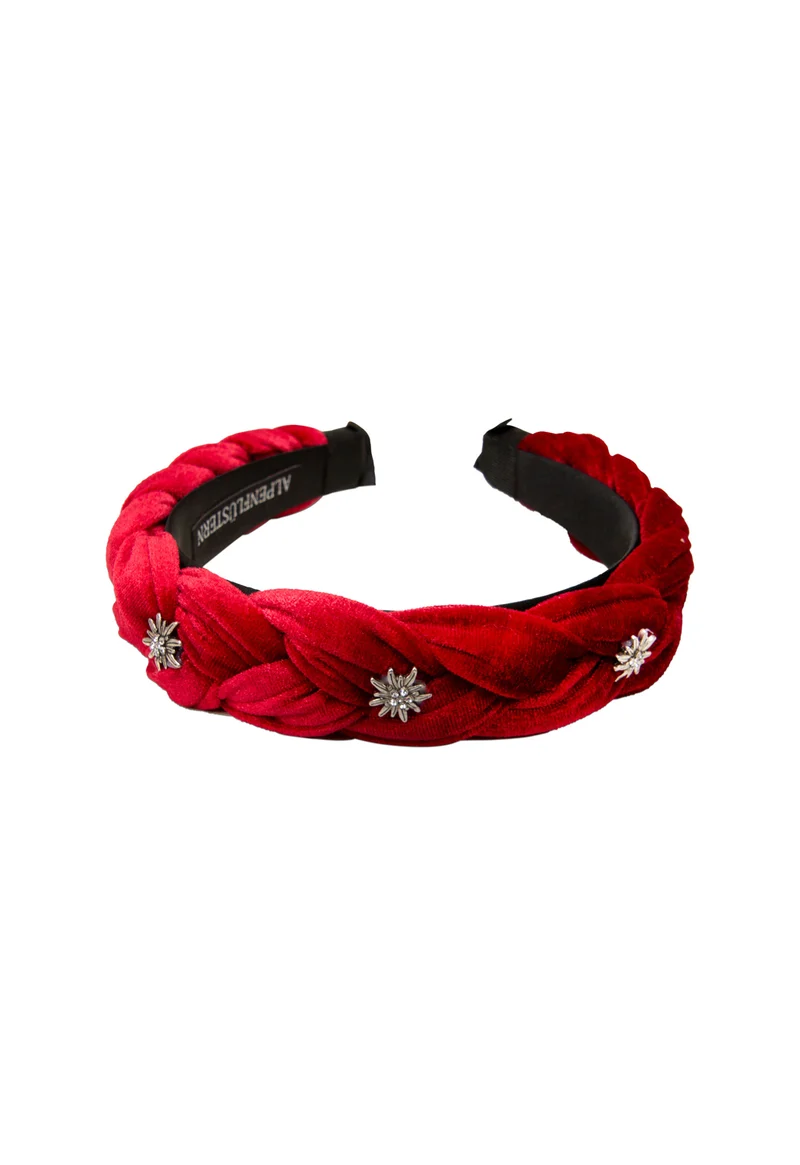 Samt-Haarreif - Flechtoptik - ADV129-000 - verschiedene Farben - Strass- Edelweiss - Alpenflüstern