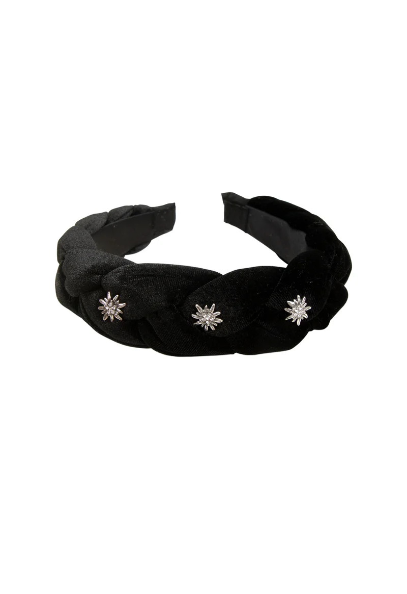 Samt-Haarreif - Flechtoptik - ADV129-000 - verschiedene Farben - Strass- Edelweiss - Alpenflüstern