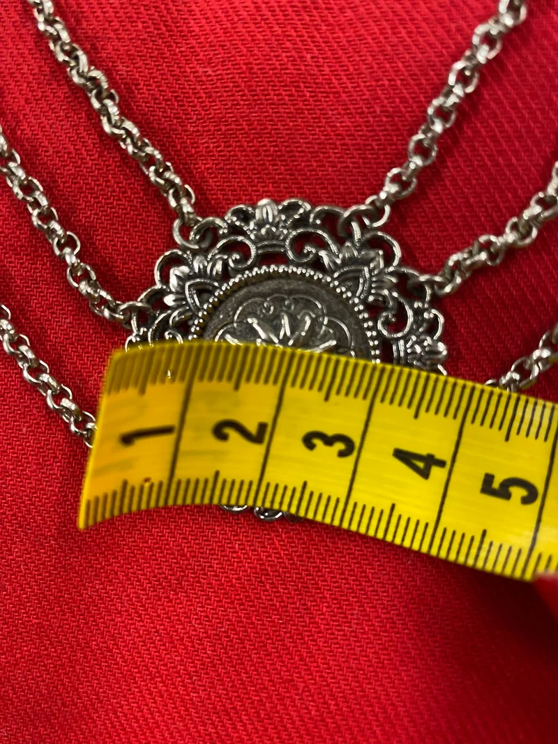 Vintage Trachtenkette silber - Edelweiß-Motiv