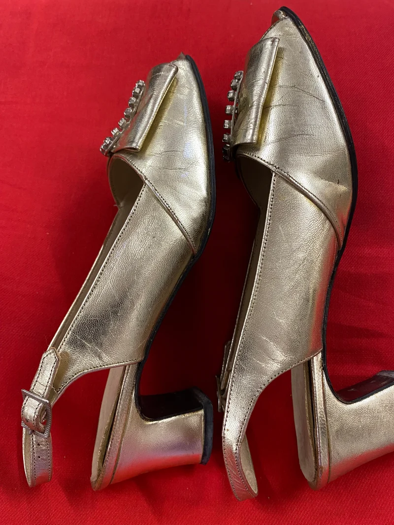 Vintage-Schuhe Pumps in gold Gr.36,5