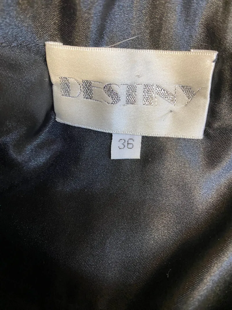 Vintage Abendkleid schwarz Neckholder Perlen Destiny Gr. 36