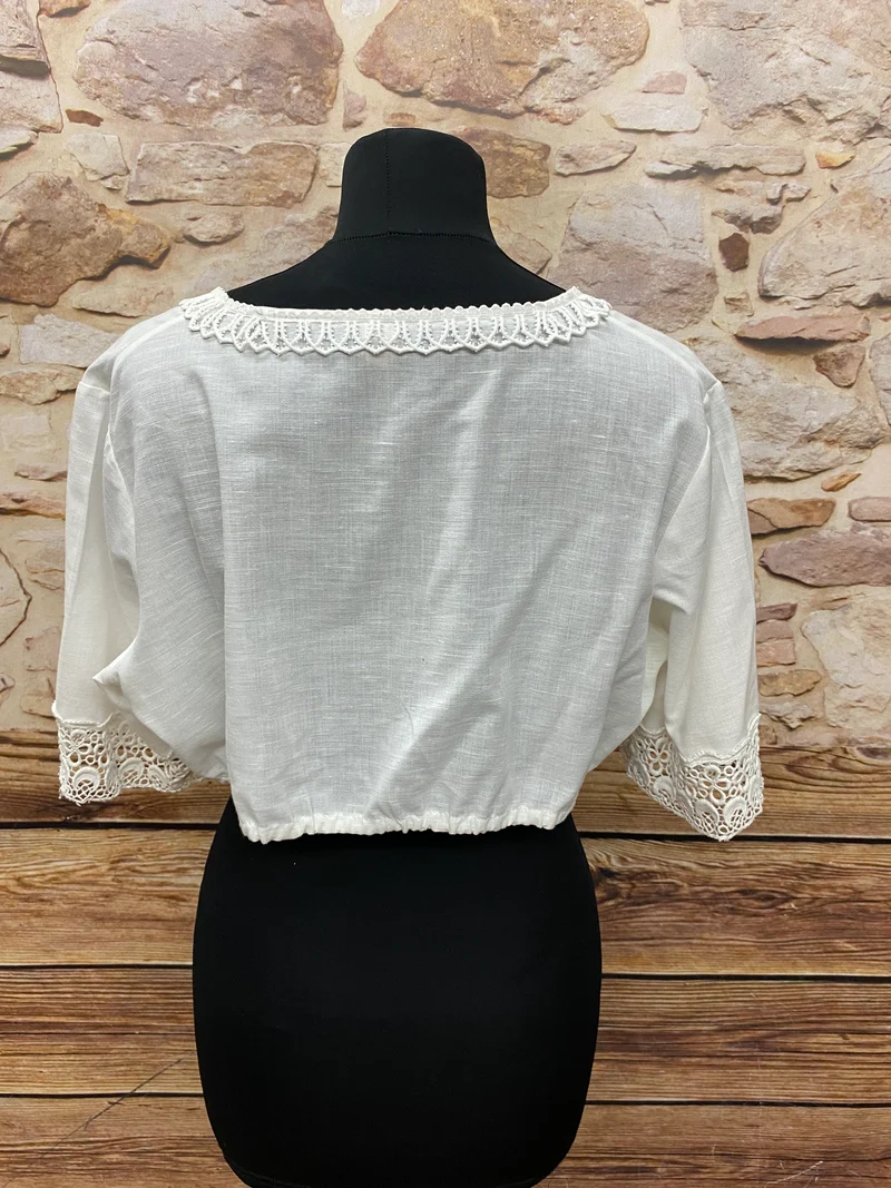 Vintage Dirndlbluse weiß - Gr.44
