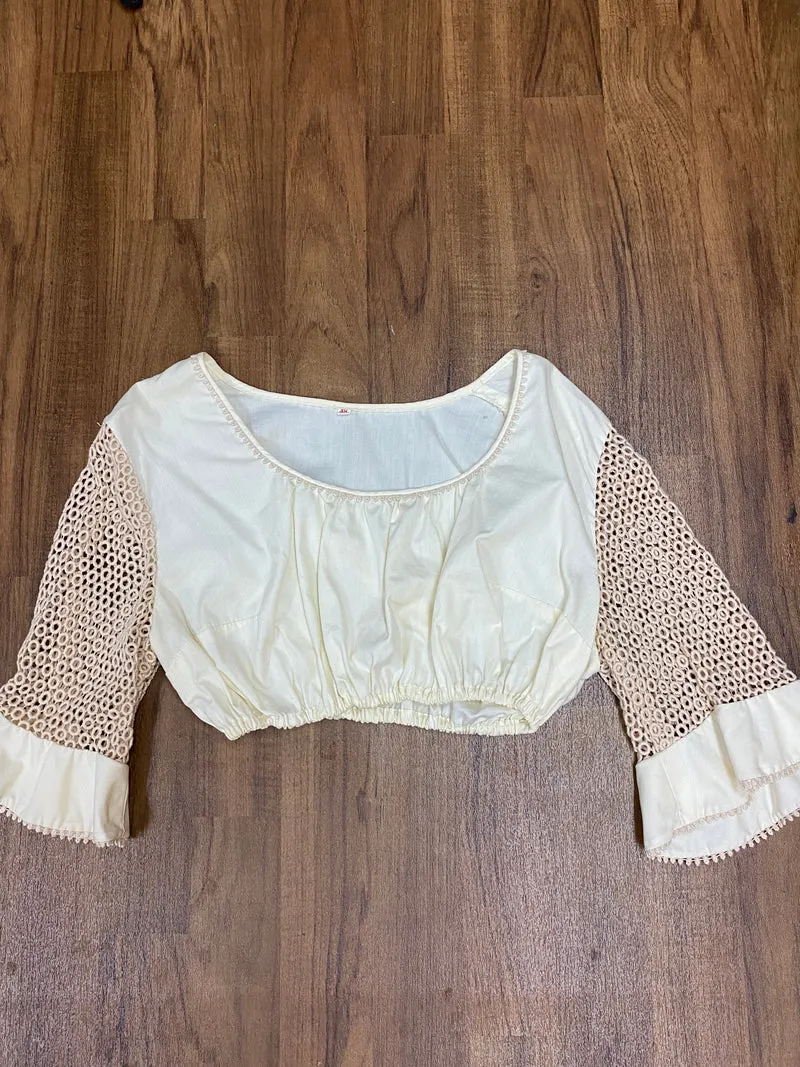 Vintage Dirndlbluse creme - Gr.48