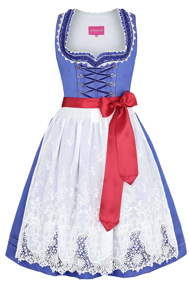 Krüger Madl Mini-Dirndl mit Baumwollspitzen-Schürze