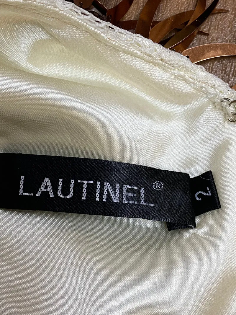 20er Jahre Charlestonkleid creme Gr. 34, Unikat