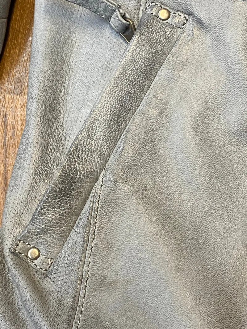 Graue Lederjacke Marke Mustang, Lammleder Gr.S Damen Echtleder