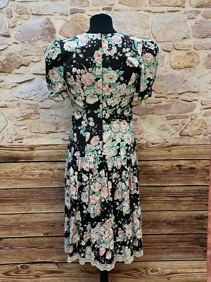 Vintage Kleid geblümt Baumwolle 80/90er Jahre gr.42