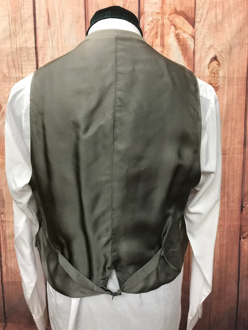 Vintage Frackweste grau Schurwolle handmade Gr. 50