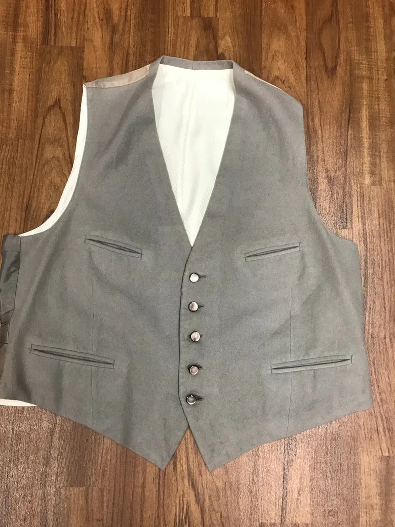 Vintage Frackweste grau Schurwolle handmade Gr. 50
