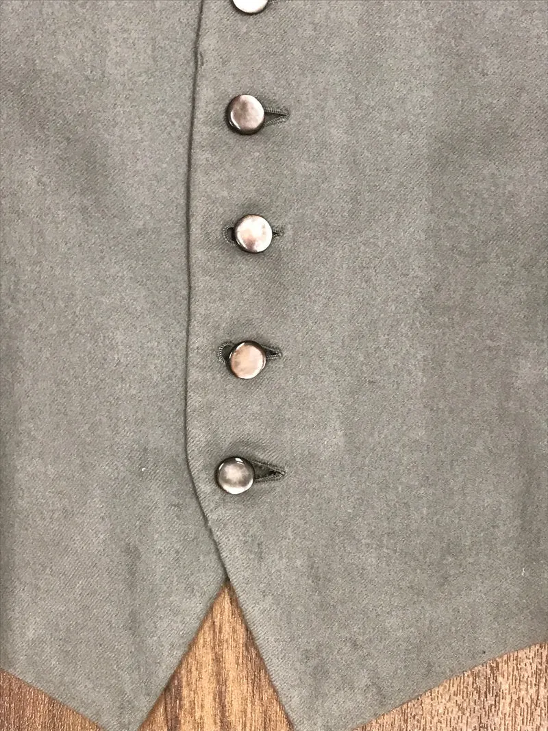 Vintage Frackweste grau Schurwolle handmade Gr. 50