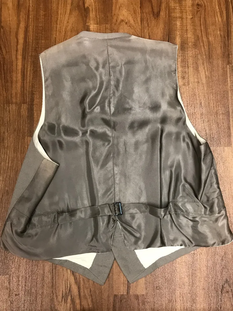 Vintage Frackweste grau Schurwolle handmade Gr. 50