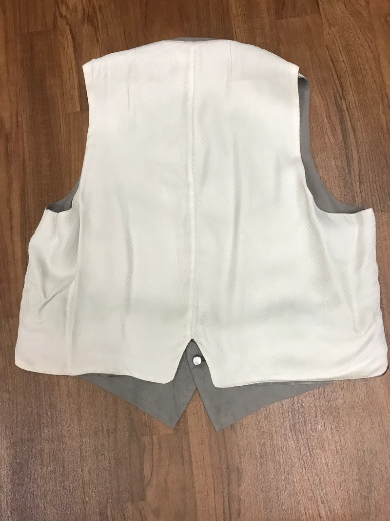 Vintage Frackweste grau Schurwolle handmade Gr. 50
