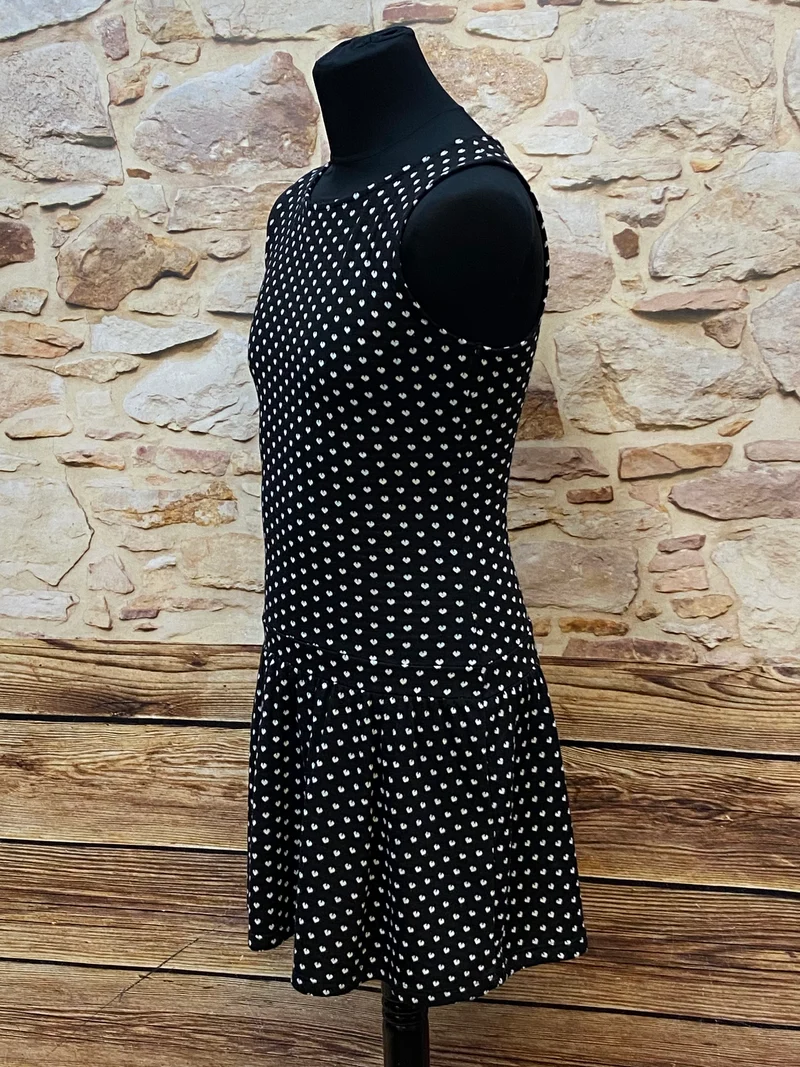 Vintage Punkte-Kleid Schwarz Gr. M – 40er Jahre Stil