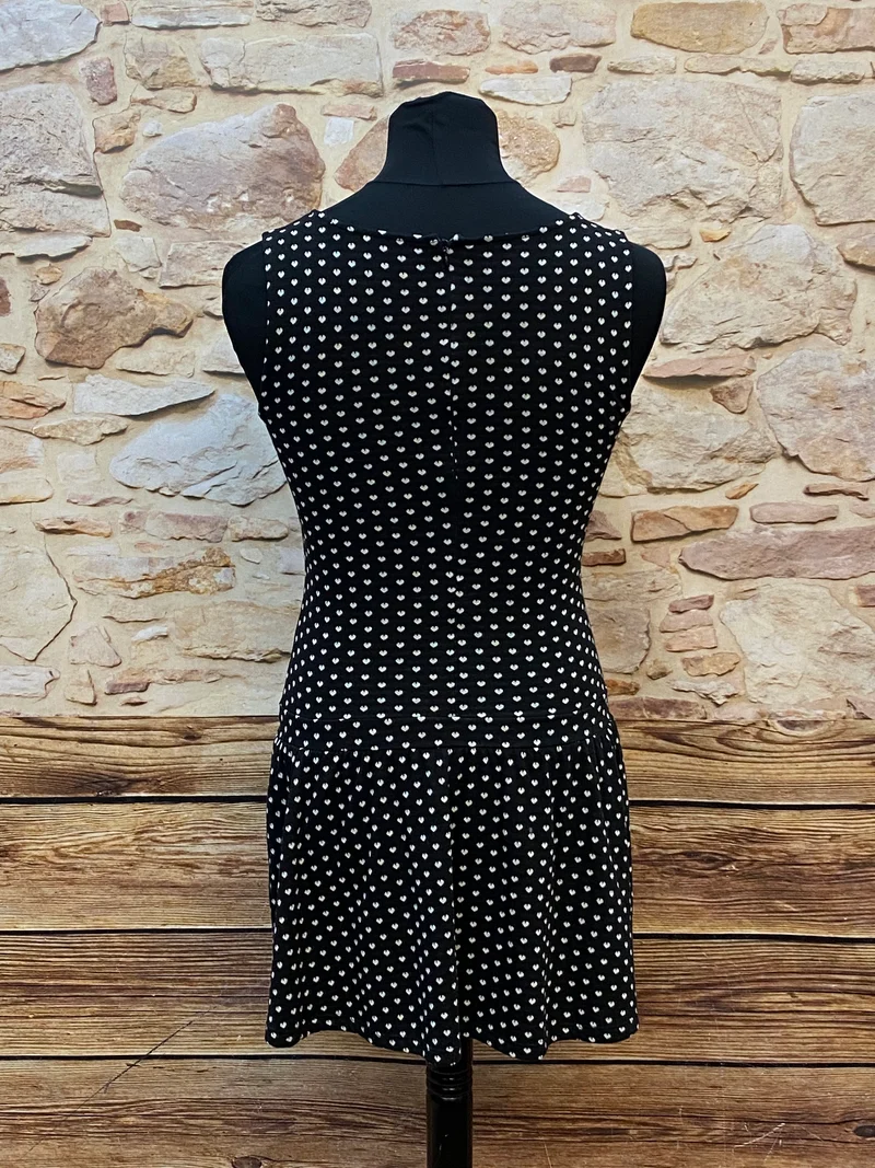 Vintage Punkte-Kleid Schwarz Gr. M – 40er Jahre Stil