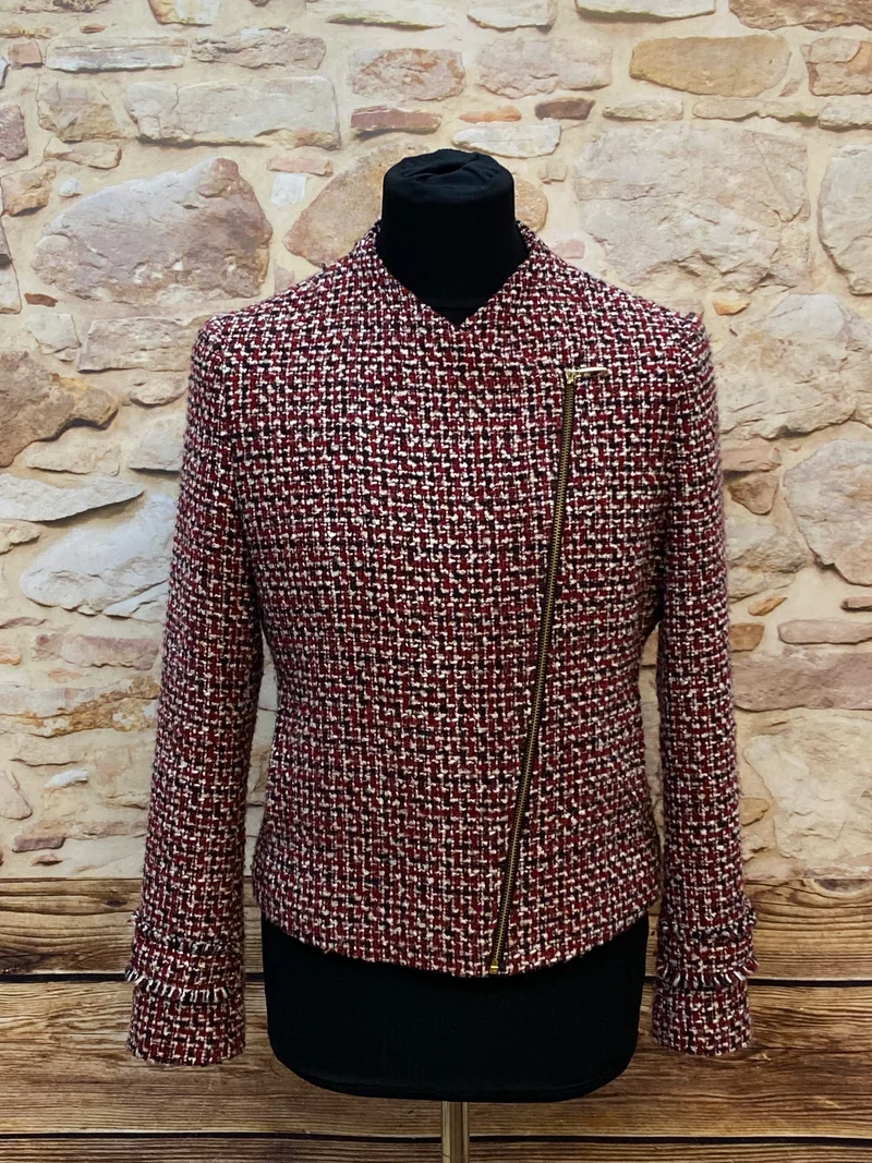 Kurze Damen Jacke Vintage-Stiil Gr.44 Salt & Pepper Muster