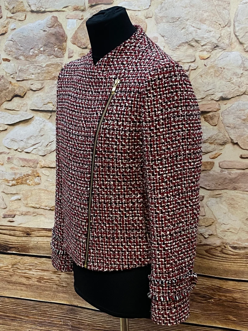 Kurze Damen Jacke Vintage-Stiil Gr.44 Salt & Pepper Muster