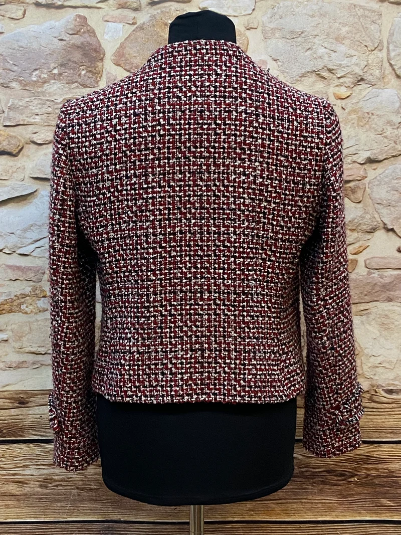 Kurze Damen Jacke Vintage-Stiil Gr.44 Salt & Pepper Muster