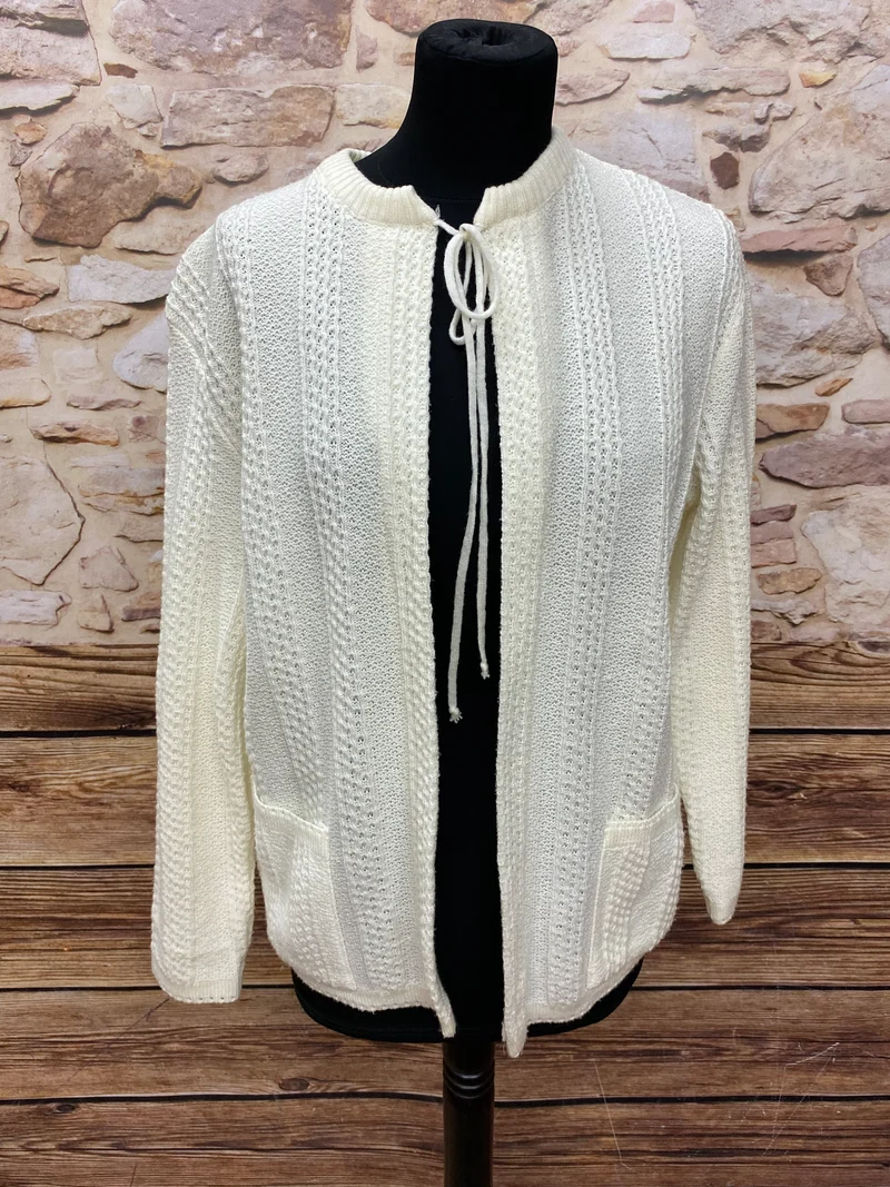 Vintage Strickjacke creme - 1980er Jahre, Gr.42